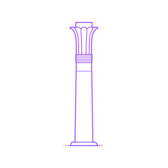 Buildings Stone Columns Egyptian Palm Leaf Line Art Illustration Svg, Free Vectors File